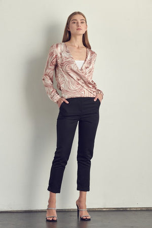 Draped front swirl print blouse Miley + Molly 