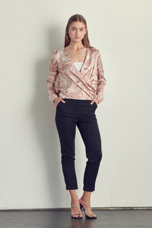Draped front swirl print blouse Miley + Molly 