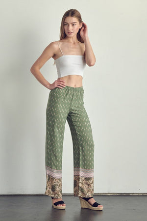 Elastic waist palazzo pants in ethnic print Miley + Molly 