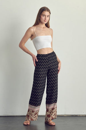 Elastic waist palazzo pants in ethnic print Miley + Molly 