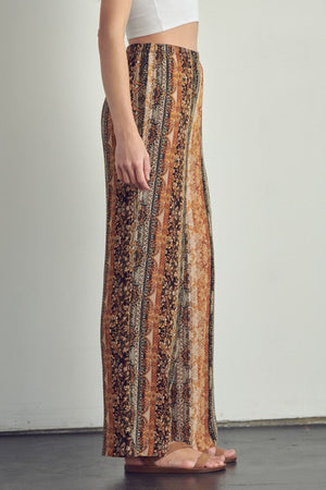 Elastic waisted palazzo pants in ethnic print Miley + Molly 