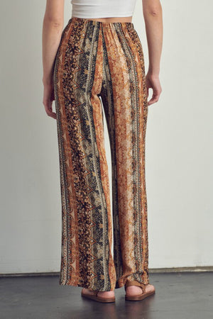 Elastic waisted palazzo pants in ethnic print Miley + Molly 
