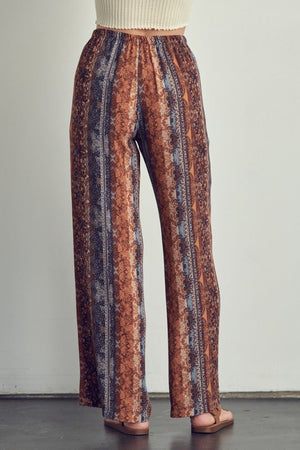 Elastic waisted palazzo pants in ethnic print Miley + Molly 