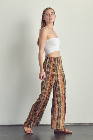Elastic waisted palazzo pants in ethnic print Miley + Molly 