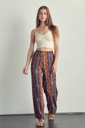 Elastic waisted palazzo pants in ethnic print Miley + Molly 