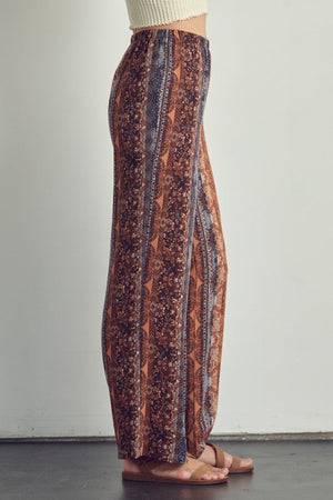 Elastic waisted palazzo pants in ethnic print Miley + Molly 