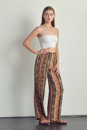 Elastic waisted palazzo pants in ethnic print Miley + Molly 