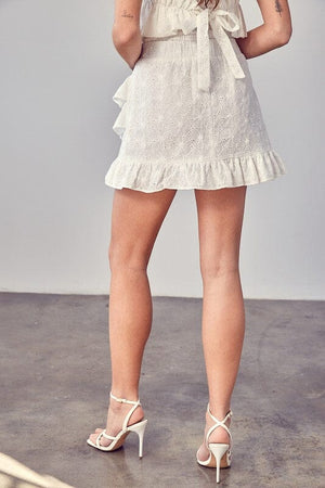 EYELET RUFFLE SKIRT Do + Be Collection 
