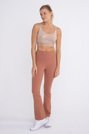 Flare Swoop Back High-Waisted Leggings Mono B 