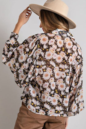 FLORAL PRINT BLOUSE TOP eesome 
