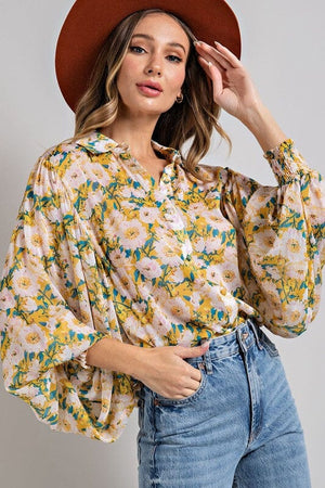 FLORAL PRINT BLOUSE TOP eesome 