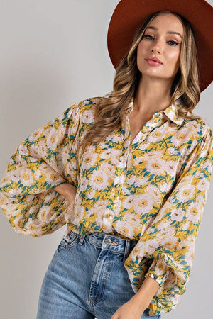 FLORAL PRINT BLOUSE TOP eesome 