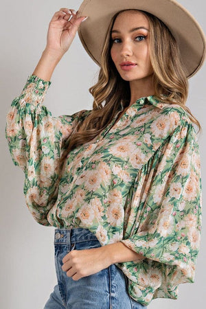 FLORAL PRINT BLOUSE TOP eesome 