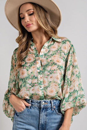 FLORAL PRINT BLOUSE TOP eesome 