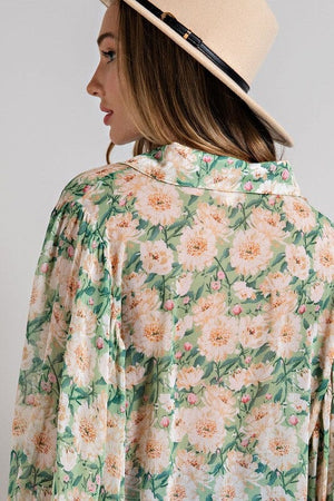 FLORAL PRINT BLOUSE TOP eesome 