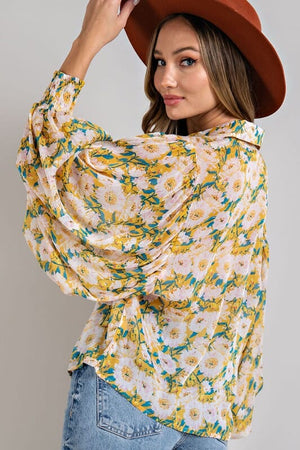 FLORAL PRINT BLOUSE TOP eesome 