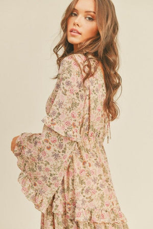 Floral Print Midi Dress Lush Clothing 