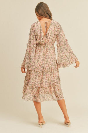 Floral Print Midi Dress Lush Clothing 