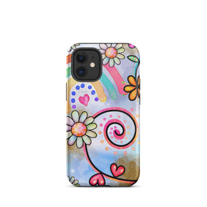Floral Rainbow iPhone Case - KBB Exclusive Knitted Belle Boutique iPhone 12 mini 
