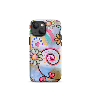 Floral Rainbow iPhone Case - KBB Exclusive Knitted Belle Boutique iPhone 13 mini 