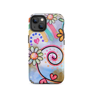 Floral Rainbow iPhone Case - KBB Exclusive Knitted Belle Boutique iPhone 14 