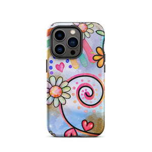 Floral Rainbow iPhone Case - KBB Exclusive Knitted Belle Boutique iPhone 14 Pro 