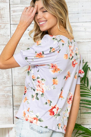 Floral Short Sleeve Top Acting Pro 