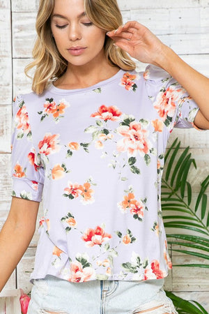 Floral Short Sleeve Top Acting Pro 