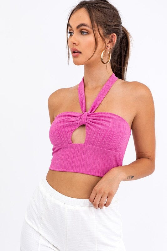 HALTER BANDEAU CROP TOP LE LIS ORANGE S 