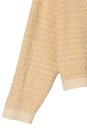 Herringbone pattern crew neck sweater Lilou 