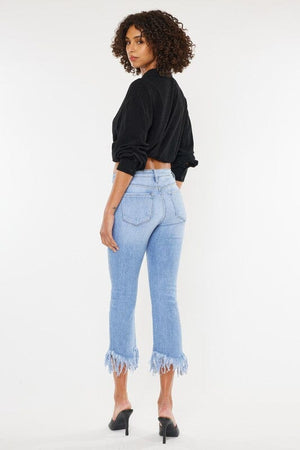 HIGH RISE CROP BOOTCUT DENIM PANTS-KC9354M Kan Can USA 