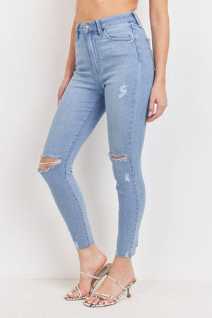 HIGH RISE DISTRESSED SKINNY JEANS JUST USA JEANS 