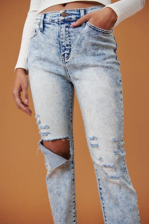 High Rise Distressed Skinny Vibrant M.i.U 
