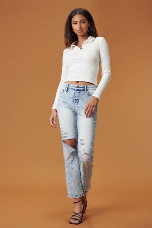 High Rise Distressed Skinny Vibrant M.i.U 