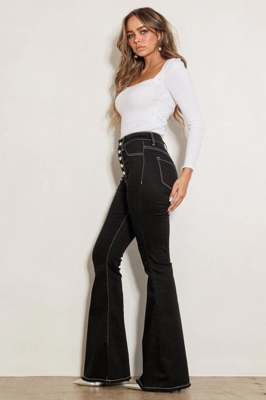 HIGH RISE FLARE JEANS Vibrant M.i.U Black 1 