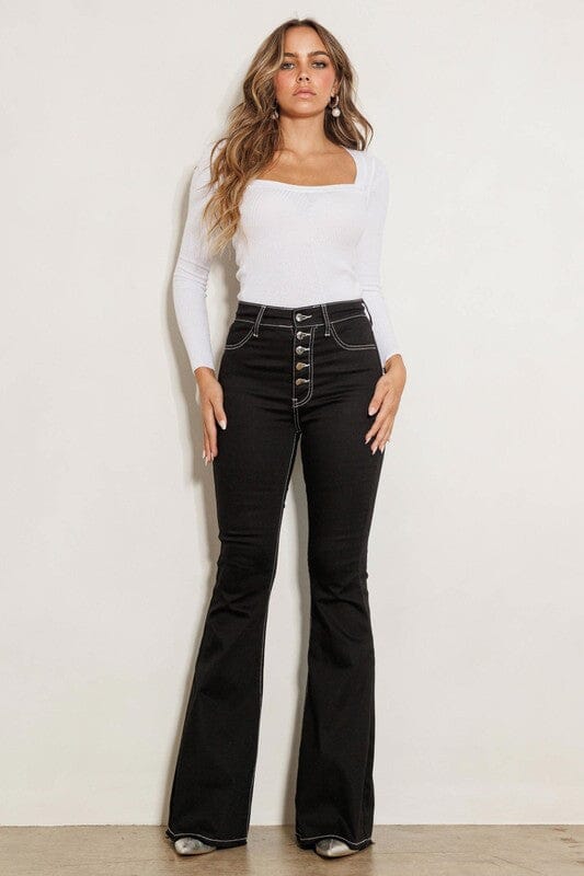 HIGH RISE FLARE JEANS Vibrant M.i.U Black 1 