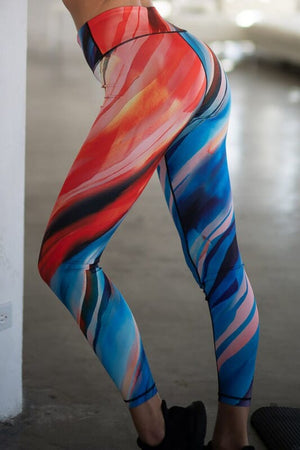 High Rise Watercolor Activewear Leggings Yelete As Display S 