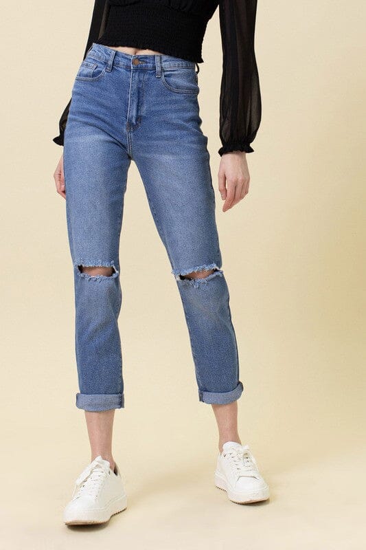 High Waisted Boyfriend Jeans Vibrant M.i.U Medium Stone 1 