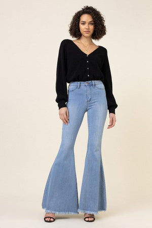 High Waisted Flare Jeans Vibrant M.i.U Light Stone 1 