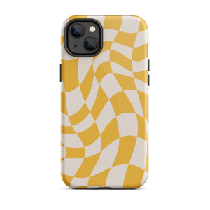 Illusion Yellow iPhone Case - KBB Exclusive Knitted Belle Boutique iPhone 14 Plus 