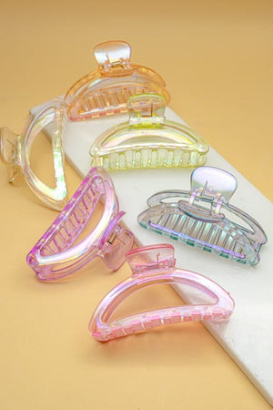 Iridescent crescent shape big claw hair clip LA3accessories Yellow one size 