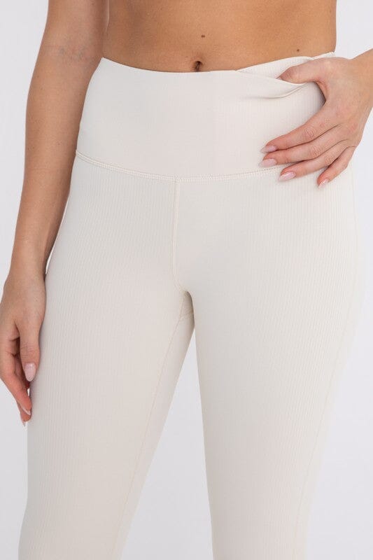 Jacquard Ribbed High-Waisted Leggings - Knitted Belle Boutique