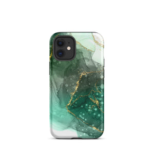 Jade Green Marble iPhone Case - KBB Exclusive Knitted Belle Boutique iPhone 12 mini 