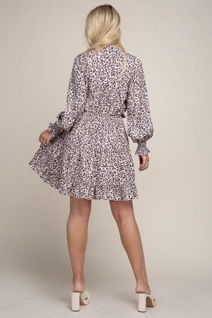 Leopard Print Ruffle Hem Dress Nuvi Apparel 