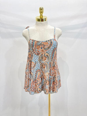Loose fit tie shoulder cami tank top Miley + Molly Blue S 