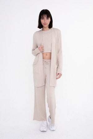 Lounge Open-Front Terry Cardigan Mono B 