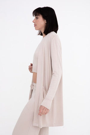 Lounge Open-Front Terry Cardigan Mono B 