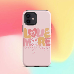 Love More Worry Less iPhone Case - KBB Exclusive Knitted Belle Boutique iPhone 12 