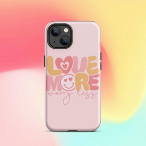 Love More Worry Less iPhone Case - KBB Exclusive Knitted Belle Boutique iPhone 13 