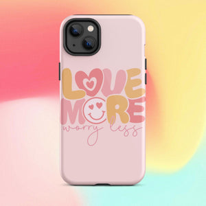 Love More Worry Less iPhone Case - KBB Exclusive Knitted Belle Boutique iPhone 14 Plus 